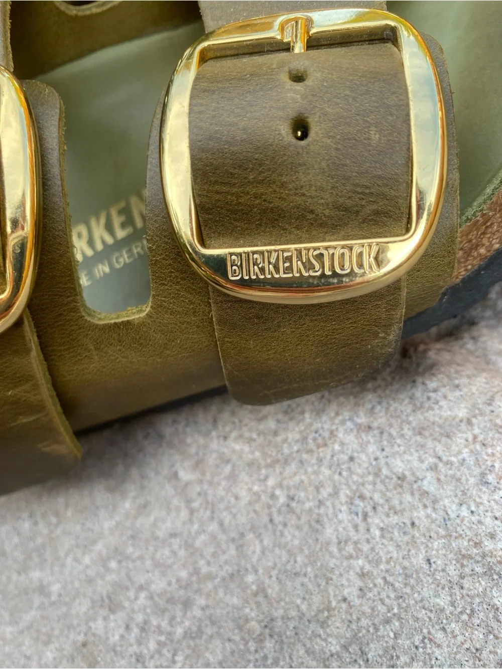 Birkenstock Milano Big Buckle Olive Green Oiled Leather Exquisite